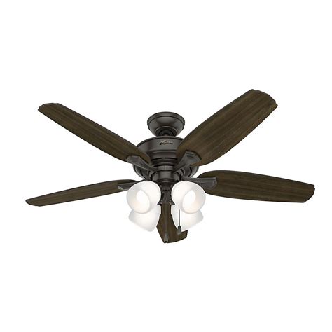 42 hunter low profile ceiling fan in premier bronze with bowl light kit. Hunter Channing II 52 in. LED Indoor Noble Bronze Ceiling ...