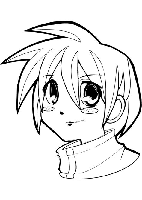 Manga Boy Coloring Drawing