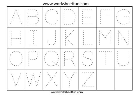 Our free printable abc letters to trace templates can be printed for handwriting practice activities. Letter Tracing - 7 Worksheets / FREE Printable Worksheets - Worksheetfun