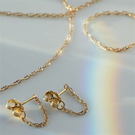 Sweet Nothing Earring Gold Chain Earrings Catbird Jewelry