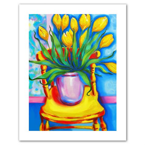 Artwall Yellow Tulips In Van Gogh By Susi Franco Wrapped Canvas Print