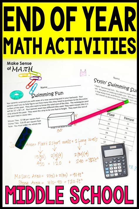 Click here to download free end of year worksheets (no registration required)! End of Year Math Activities | Math activities, Math lesson ...