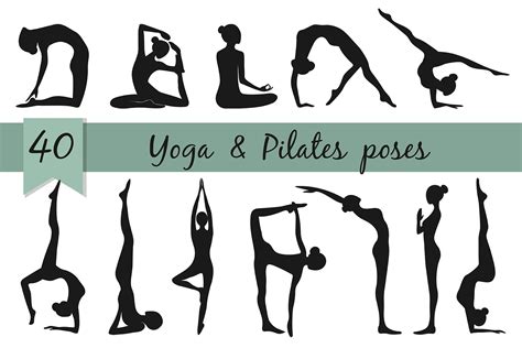 Yoga And Pilates Poses Icons Creative Market