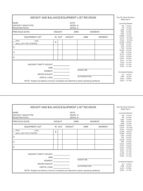 Weight And Balance Form Editable Template Airslate Signnow