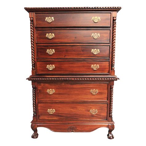 Antique Style Bedroom Furniture Solid Mahogany Wood Chippendale High