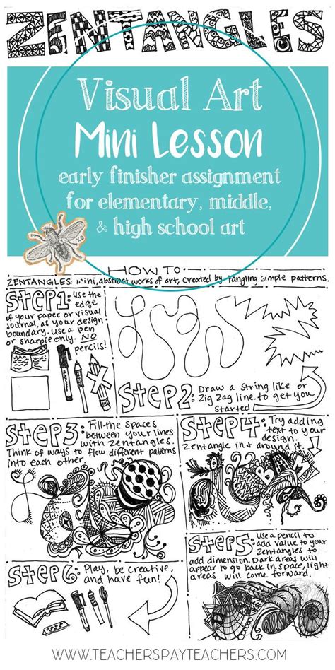 Elementary Art Middle School Or High School Mini Art Lesson Zentangle