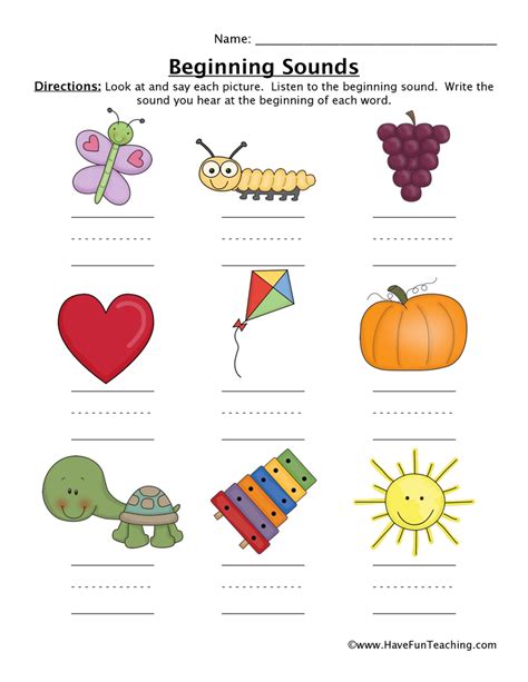 Beginning Sounds Write The First Letter Of The Picture Worksheets Pdf