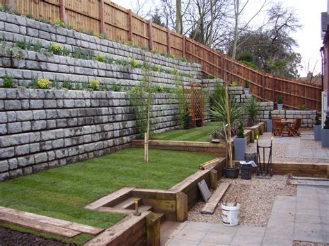 Retaining wall blocks made of natural stone or boulders are the most expensive material and require the greatest amount of labor but the stylish and unique look is difficult to achieve with any other material. Redi-Rock Landscaping - Moore Concrete