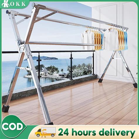 Reinforce Foldable Sampayan Stainless Clothes Rack Laundry Drying Rack