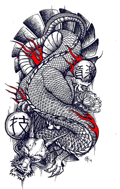 Traditional Japanese Dragon Tattoo Design By Miketooch