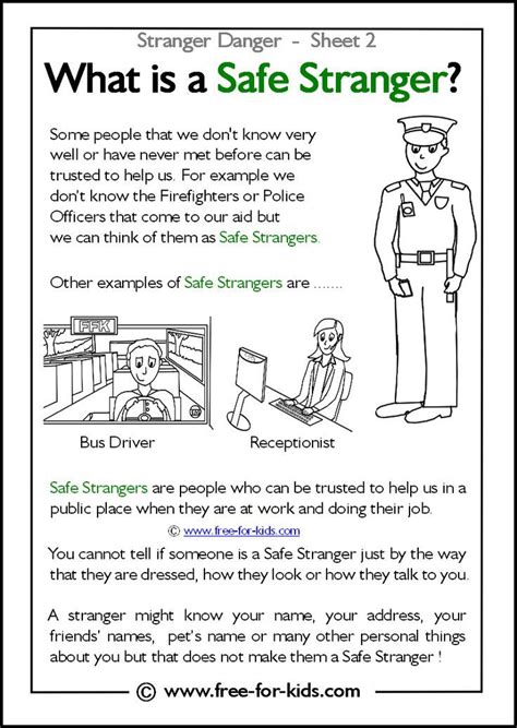 Stranger Danger Worksheets And Colouring Pages Summer Safety Lessons