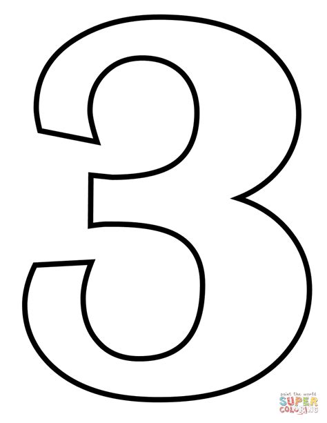 Number 3 Coloring Page | Color by Number Printable