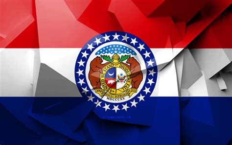 Scarica Sfondi 4k Bandiera Del Missouri Arte Geometrica Stati Uniti