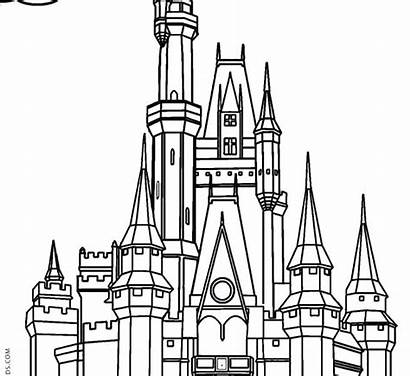 Castle Coloring Cinderella Pages Printable Disney Drawing