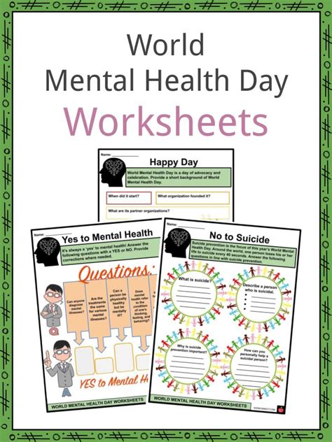 Mental Health Activities Worksheets