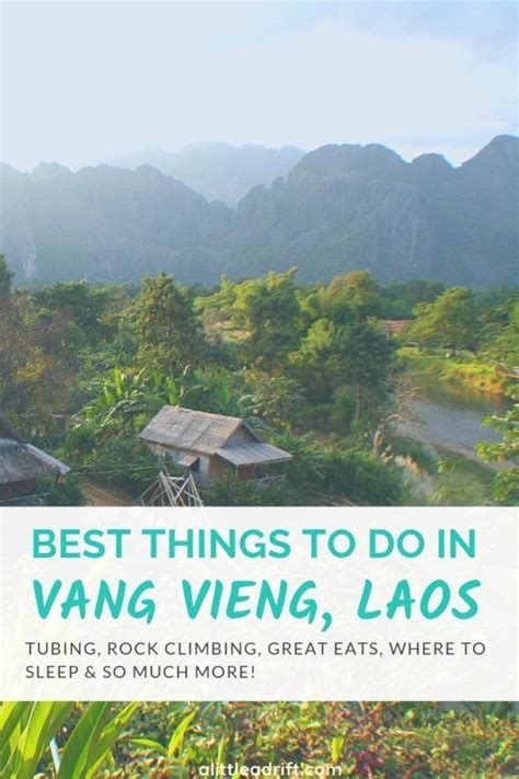 A Book Cover With The Title Best Things To Do In Vang Vieng Laos