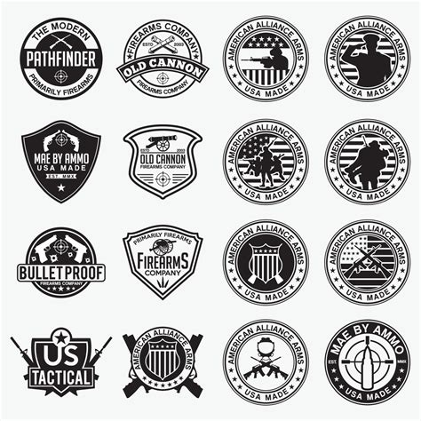 Firearms Badges And Logos Vector Design Templates 2220808 Vector Art