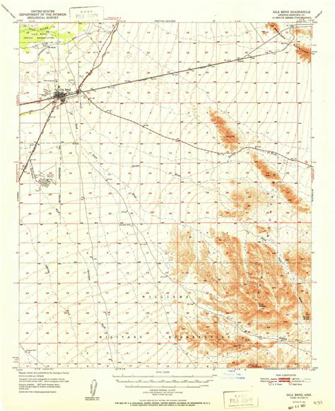 Gila Bend Arizona 1951 1951 Usgs Old Topo Map Reprint 15x15 Az Quad