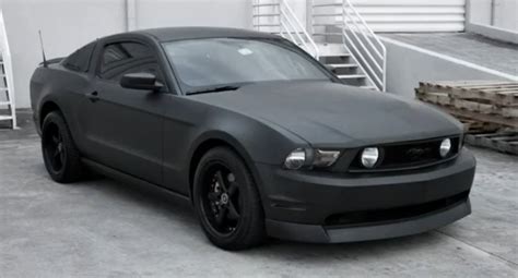 Ford Mustang Wrapped In Matte Black With Images Matte Cars Black