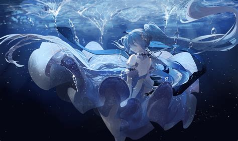 Hatsune Miku Underwater Vocaloid Water Xiaonuo Konachan Net Konachan Com Anime
