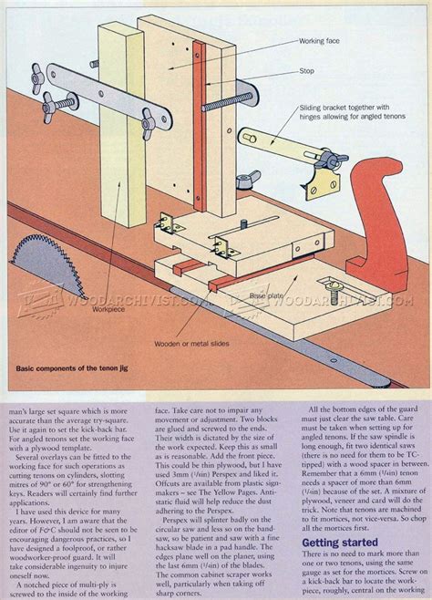 Table Saw Tenon Jig Plans Woodarchivist