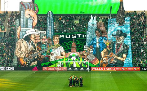 City Of Legends Austin Fc Supporters Debut First Tifo At Q2 Stadium