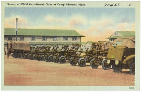 Line Up Of 30mm Anti Aircraft Guns At Camp Edwards Mass Digital