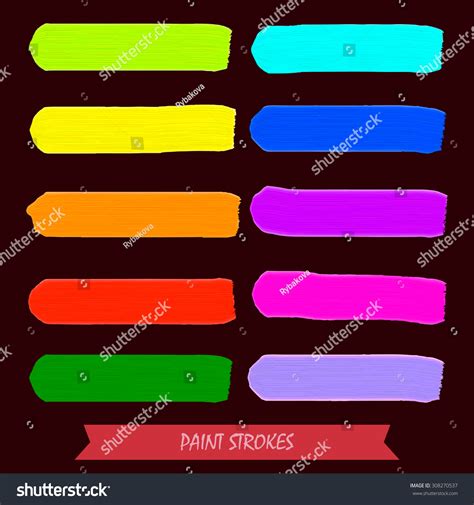 Acrylic Painted Rainbow Paint Strokes Vector Stock Illustration