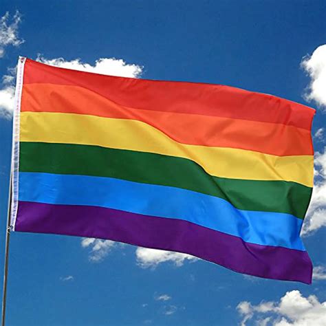 1 piece colorful rainbow flag polyester large gay pride flag with brass grommets banner hanging