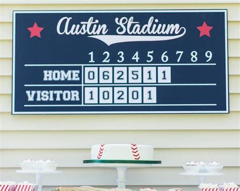 Customized Rustic Baseball Vintage Sports Scoreboard Etsy Custom