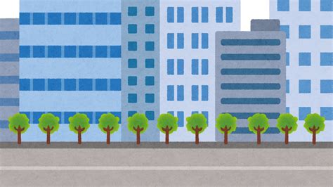無料イラスト かわいいフリー素材集 オフィス街・ビル街のイラスト（背景素材）