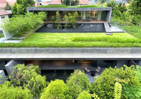 membangun model taman atap rumah unik  keren green roof design