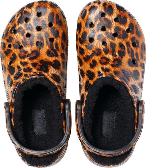 Crocs Classic Lined Animal Print Leopard — Aktuálně Vyprodáno Black