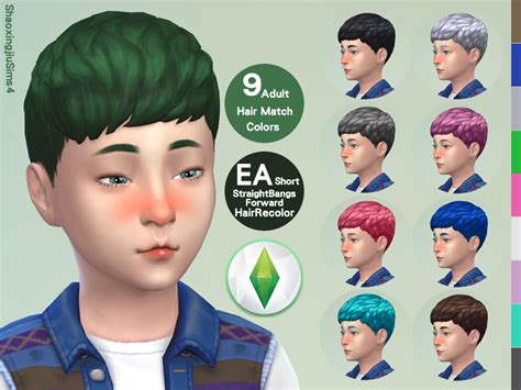 The Sims Resource Kid Shortstraightbangsforward Hair Recolor