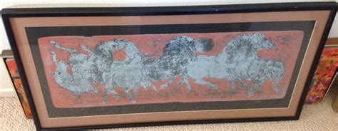 Hans Erni Horses Color Lithograph Signed Pencil Mid Century