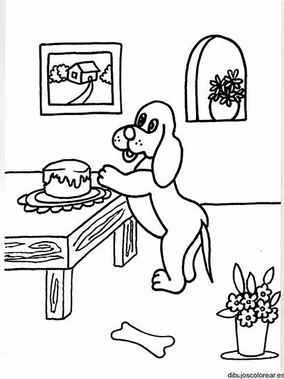Colorear Dibujos Dibujo Perro Perros Pastel Imprimir