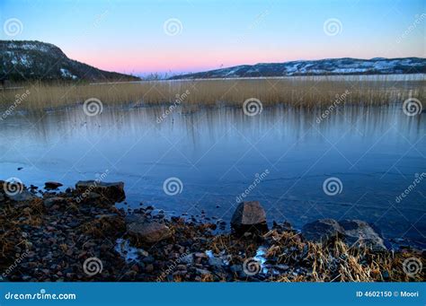 Lapland Lake Stock Photo Image Of Reflection Snow Scenery 4602150