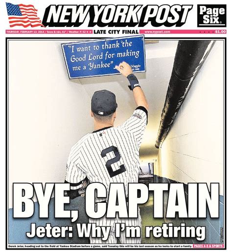 Cover To The Ny Post On February 13th 2014 New York Yankees Yankees News