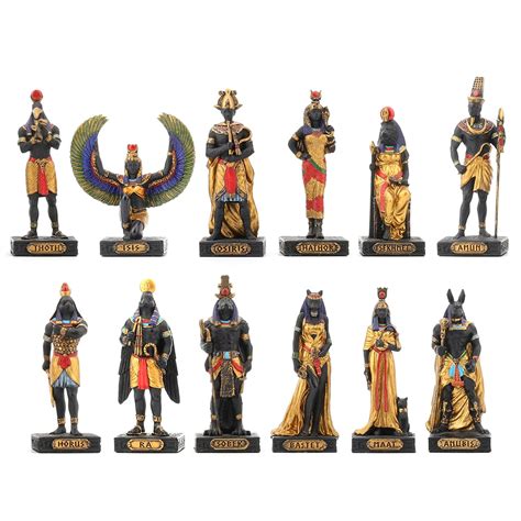 Veronese Design 3 12 Egyptian Gods Miniature Set Resin Figurine