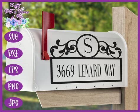 mailbox decal svg address monogram svg mailbox flourish etsy