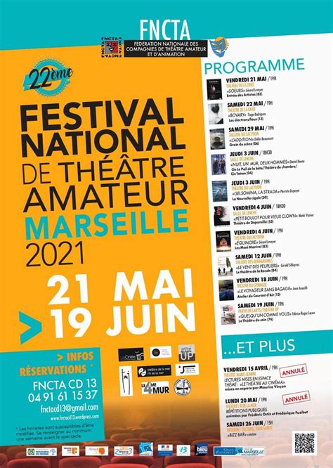 22ème Festival National De Théâtre Amateur Marseille 2021