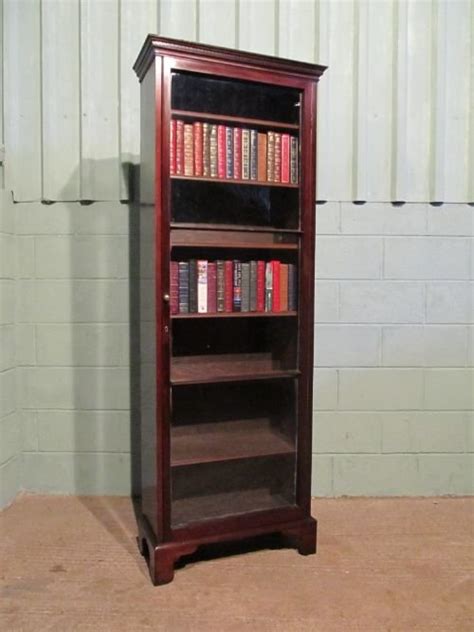 Mahogany bookcase designed for those narrow alcoves, having 4 shelves and useful drawer at the base. Antique Regency Tall Narrow Mahogany Bookcase C1800 W6314 ...