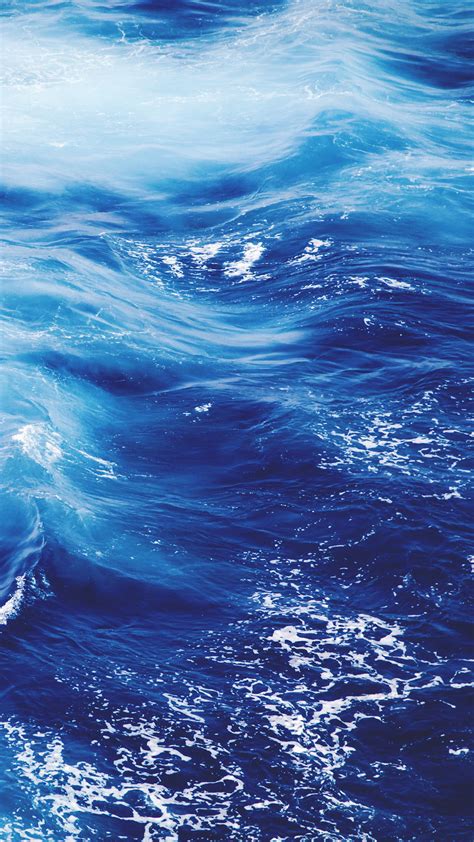 Vq23 Wave Nature Water Blue Sea Ocean Pattern Wallpaper