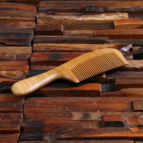 Personalised Natural Wood Hair Comb Teals Prairie