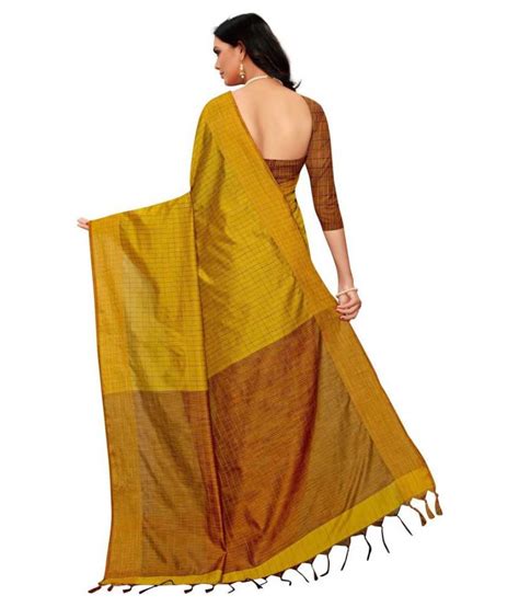 Forkey Yellow Dupion Silk Saree Buy Forkey Yellow Dupion Silk Saree Online At Low Price