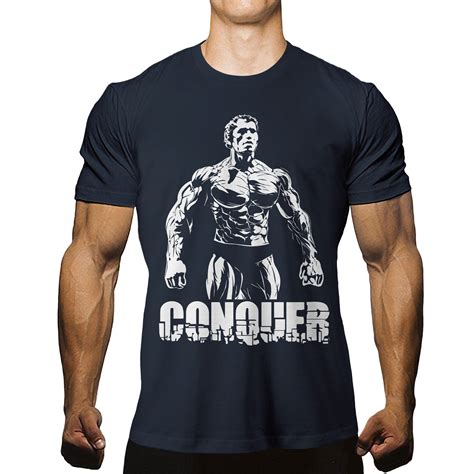 Conquer Arnold Schwarzenegger T Shirt Awesome Bodybuilding Etsy