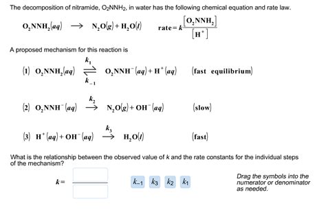 Solved The Decomposition Of Nitramide O2nnh2 In Water