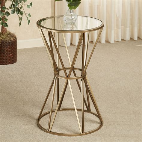 Presley Gold Metal Round Accent Table
