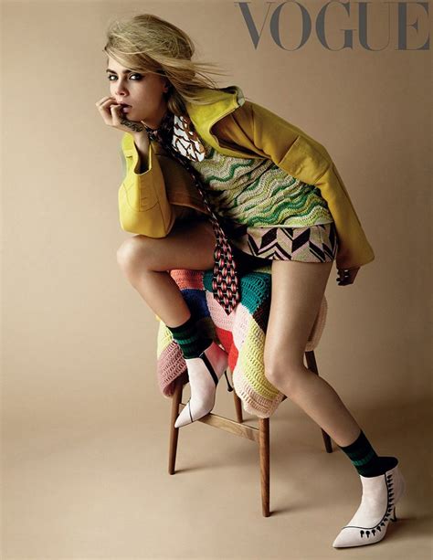 Cara Delevingne On Vogue Uk September 2014 Cover 60s Chic Editorial