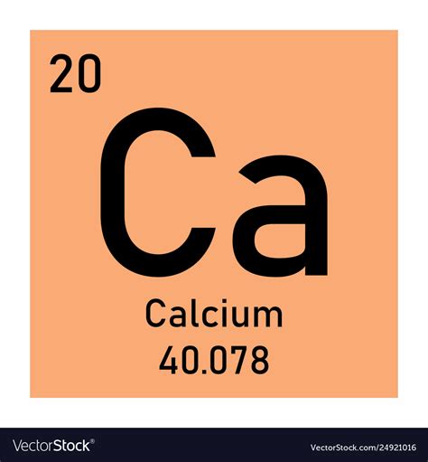Periodic Table Element Calcium Icon Royalty Free Vector